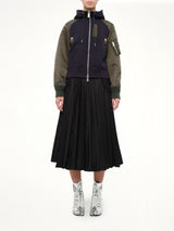 Sponge Sweat Zip Hoodie in Navy/Dark Khaki