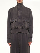 Supply Track Jacket in Washed Black