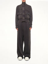 Supply Track Jacket in Washed Black