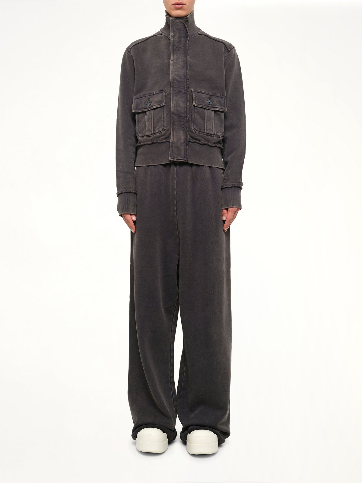 Supply Track Jacket in Washed Black