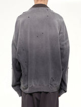 Sweat Combined Knit Sweater in Brown