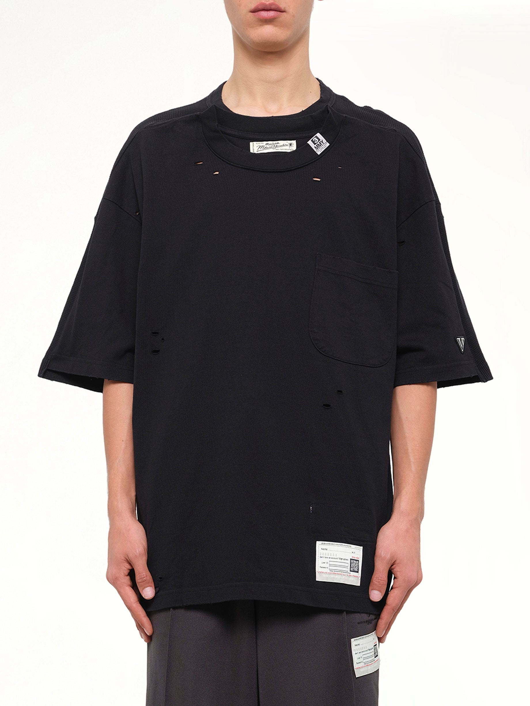 Thermal Combined T-Shirt in Black