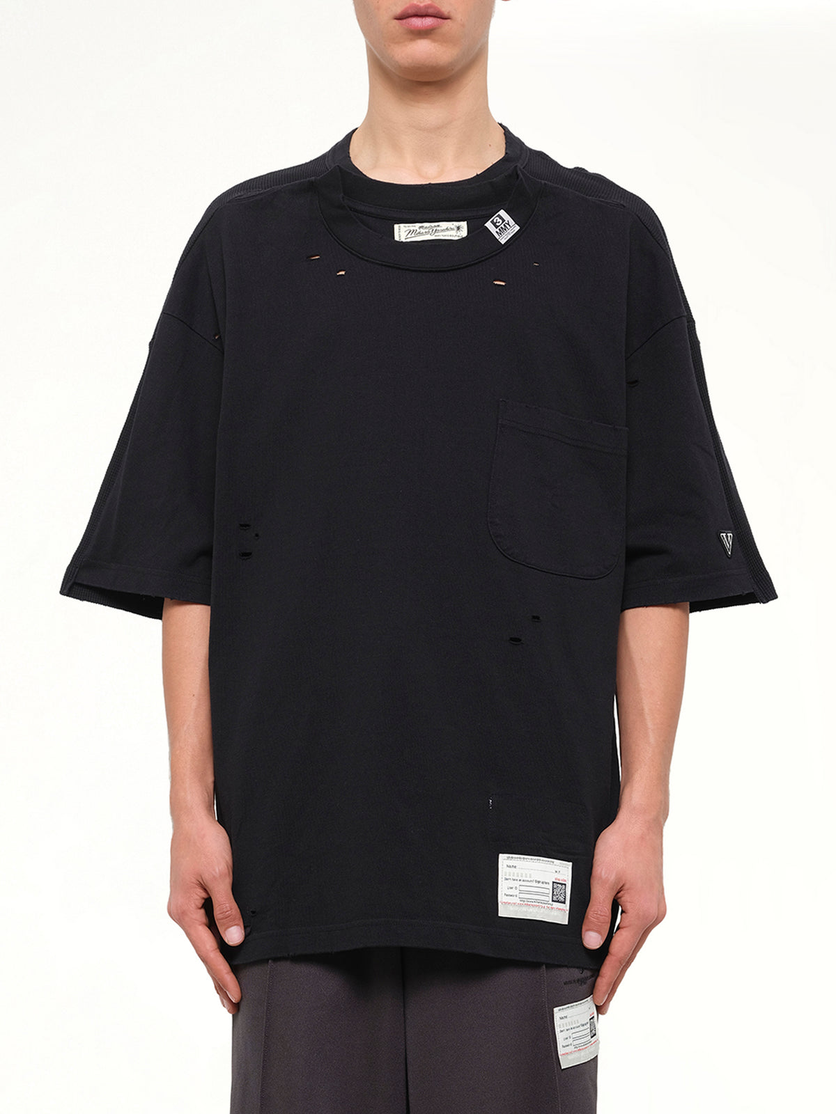 Thermal Combined T-Shirt in Black