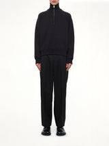Embossed Ami De Coeur Zipped Sweatshirt  in Black