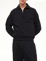 Embossed Ami De Coeur Zipped Sweatshirt  in Black