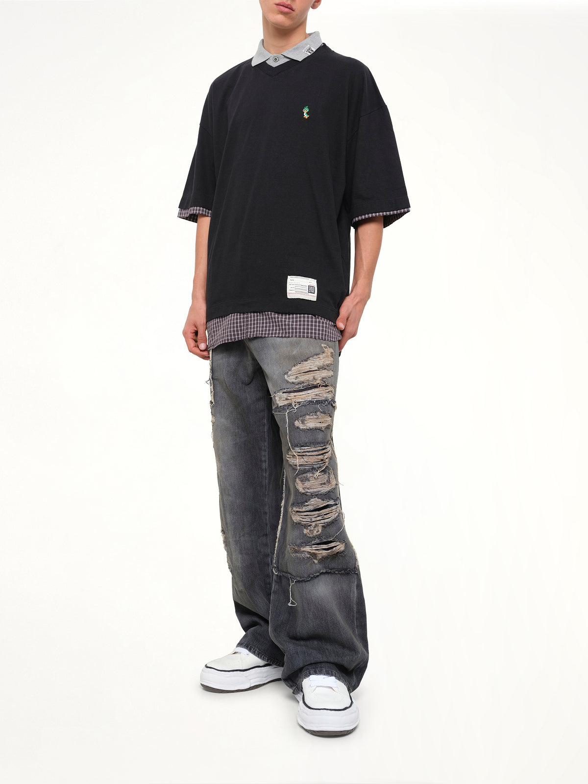 Triple Layered T-Shirt in Black
