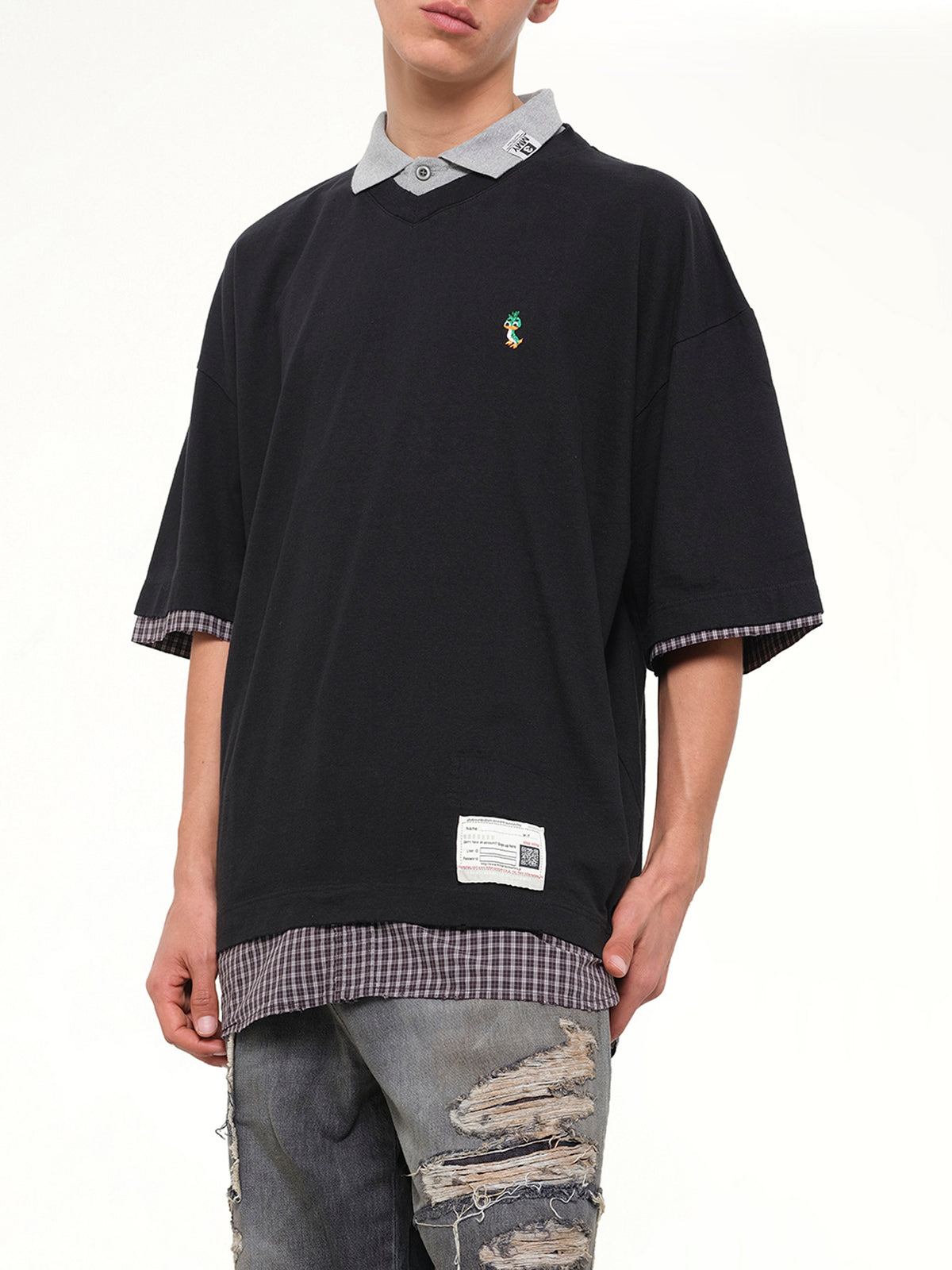 Triple Layered T-Shirt in Black