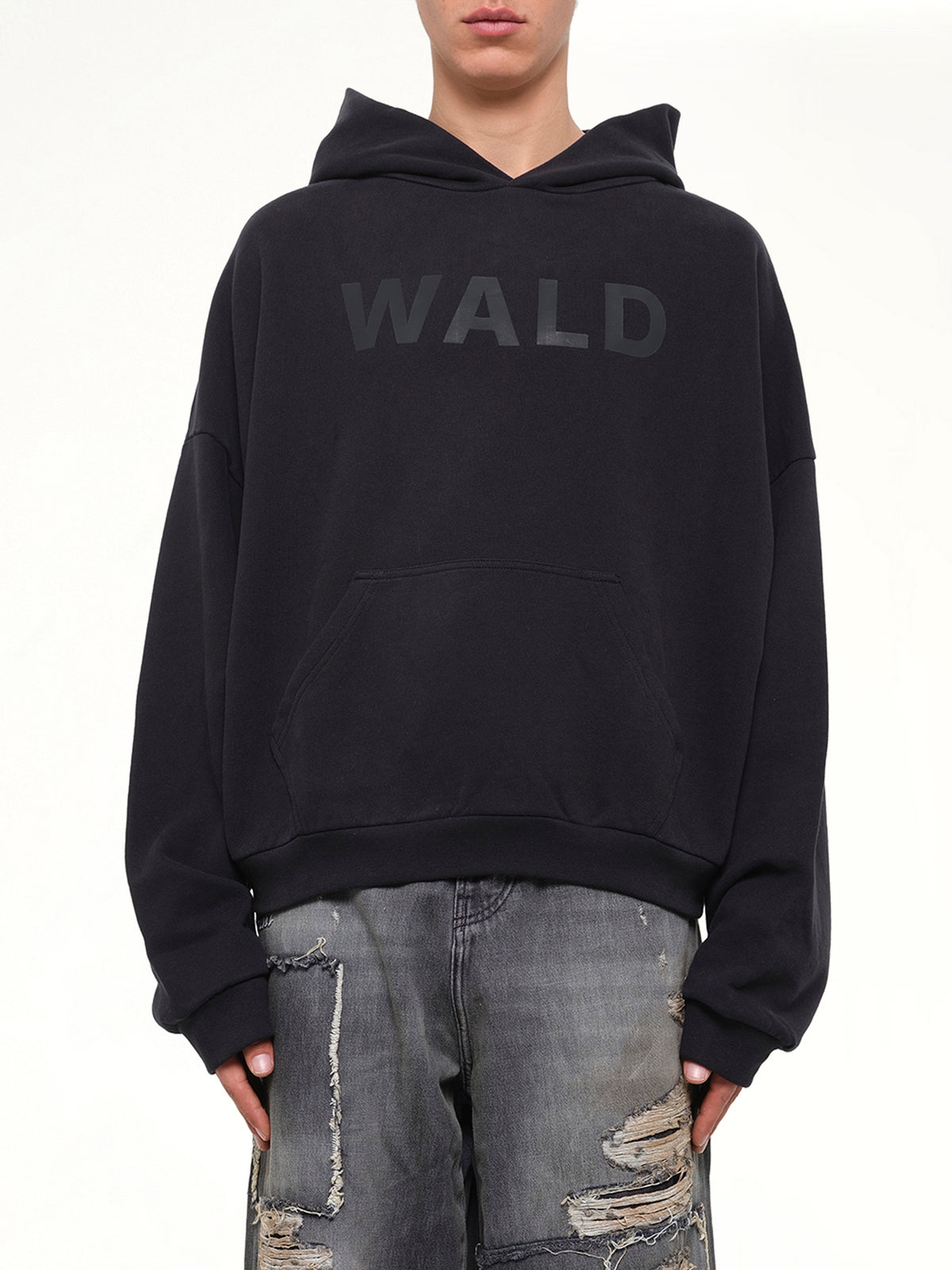 Wald Logo Hoodie in Black
