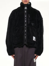 Wide Back Boa Blouson in Black