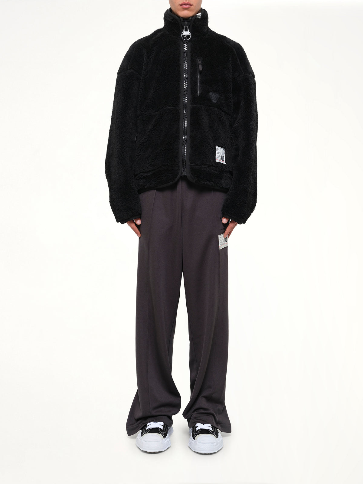 Wide Back Boa Blouson in Black
