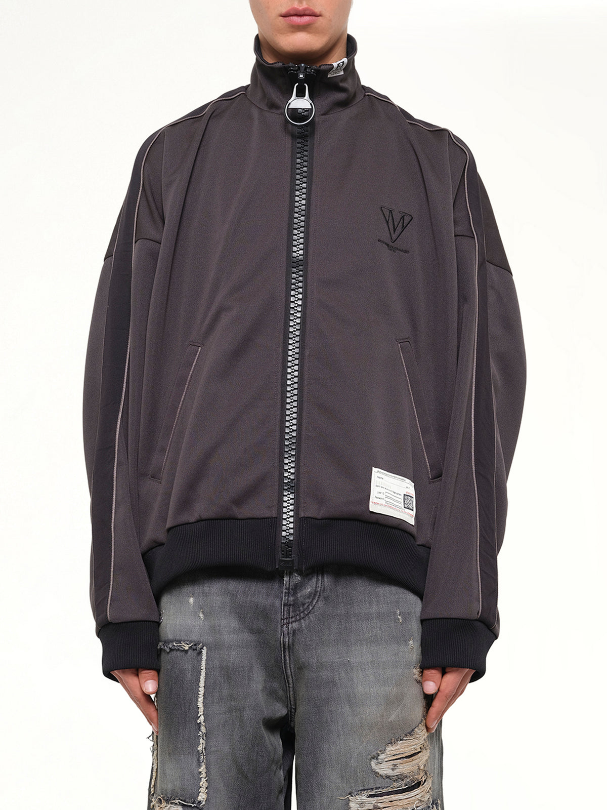 Wide Back Track Jacket in Black
