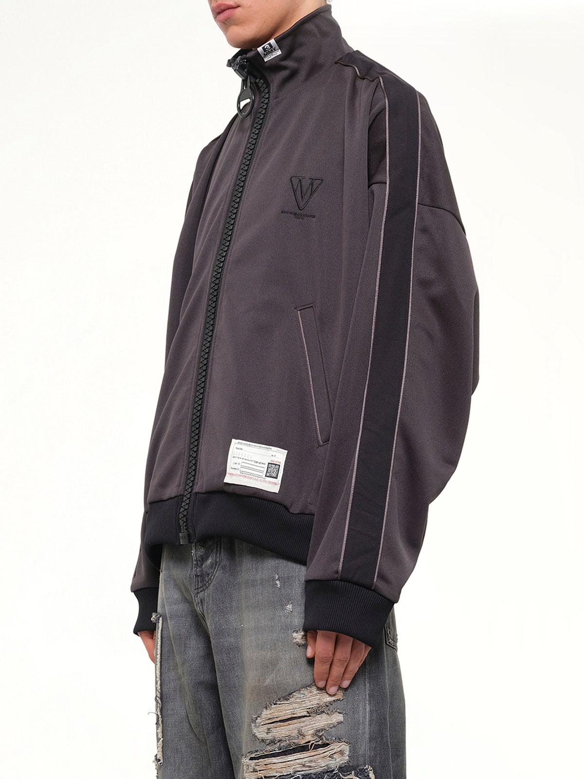 Wide Back Track Jacket in Black
