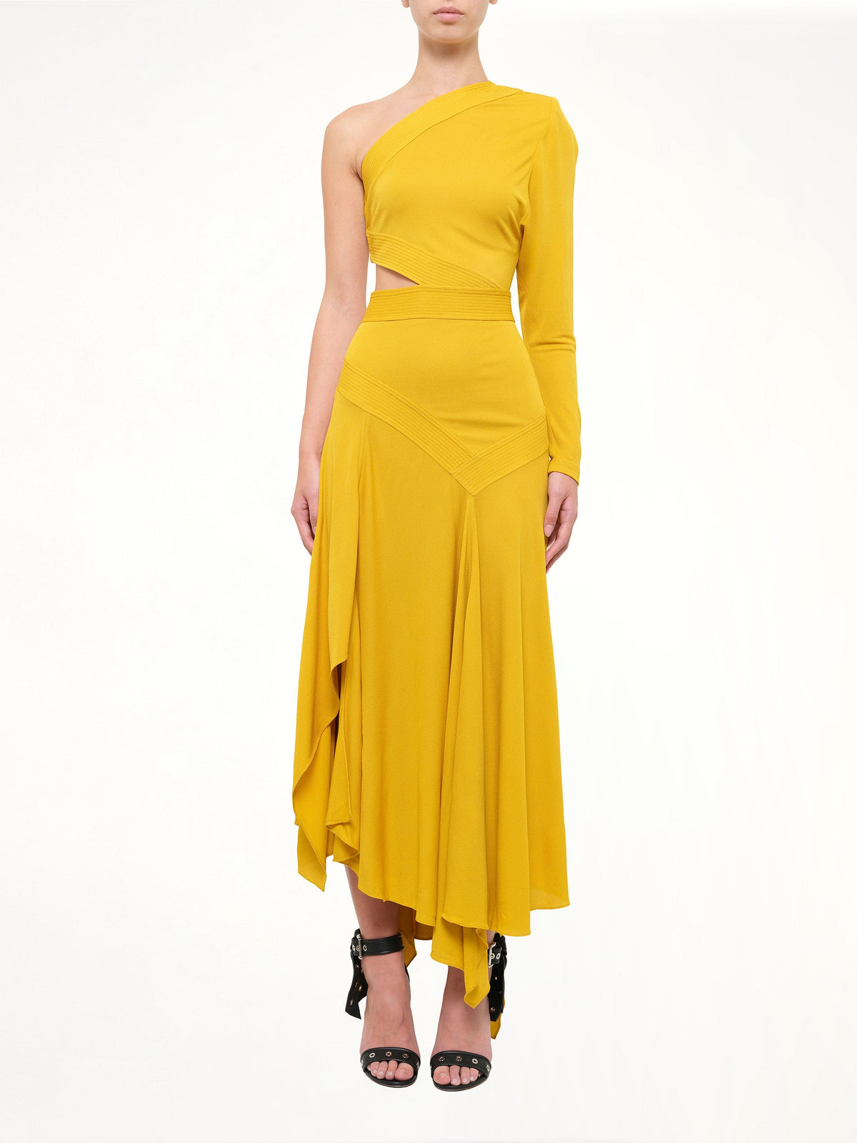 Jersey Crepe Long Dress in Honey