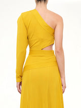 Jersey Crepe Long Dress in Honey