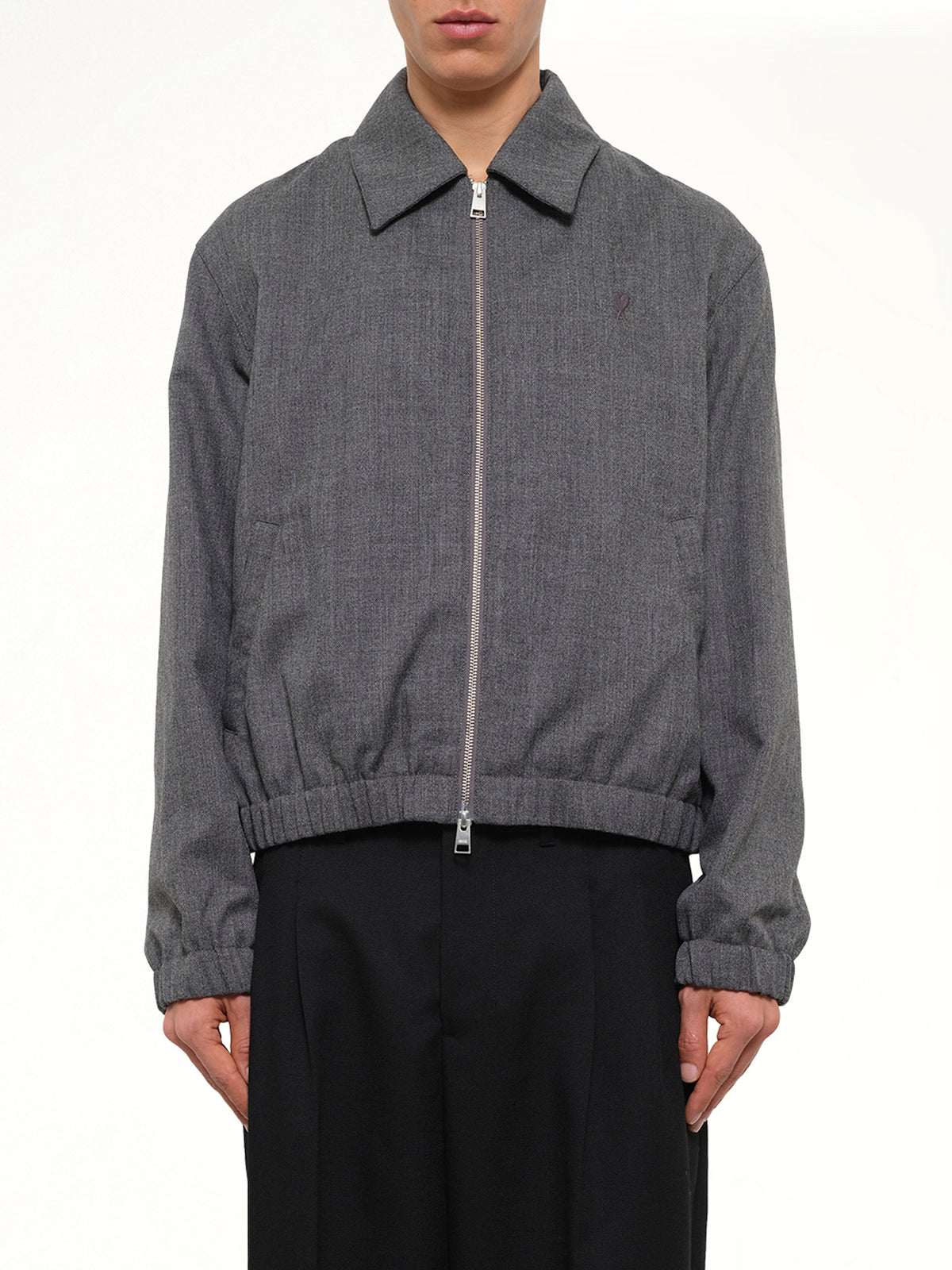 Ami De Coeur Padded Zipped Jacket Charcoal Grey