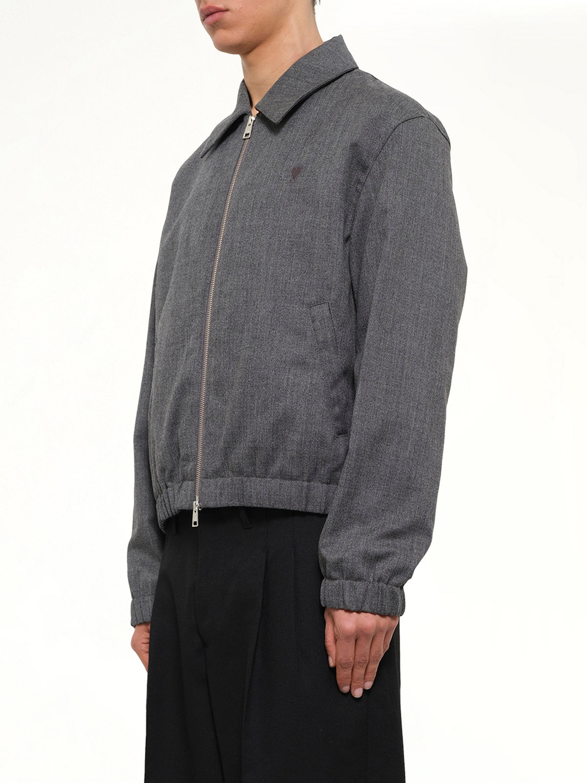 Ami De Coeur Padded Zipped Jacket Charcoal Grey