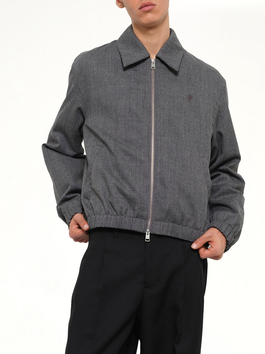 Ami De Coeur Padded Zipped Jacket Charcoal Grey