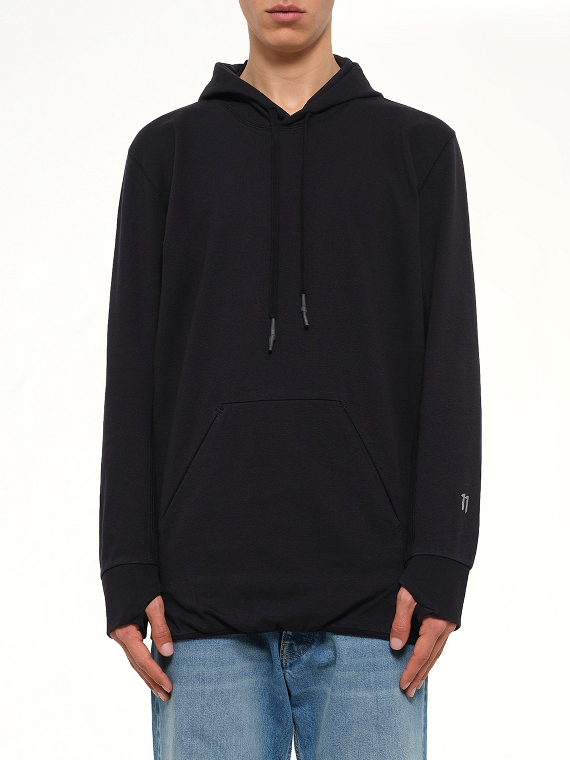11 Face Mask Hoodie in Black