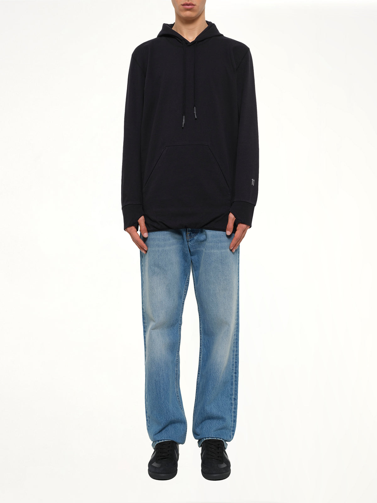 11 Face Mask Hoodie in Black