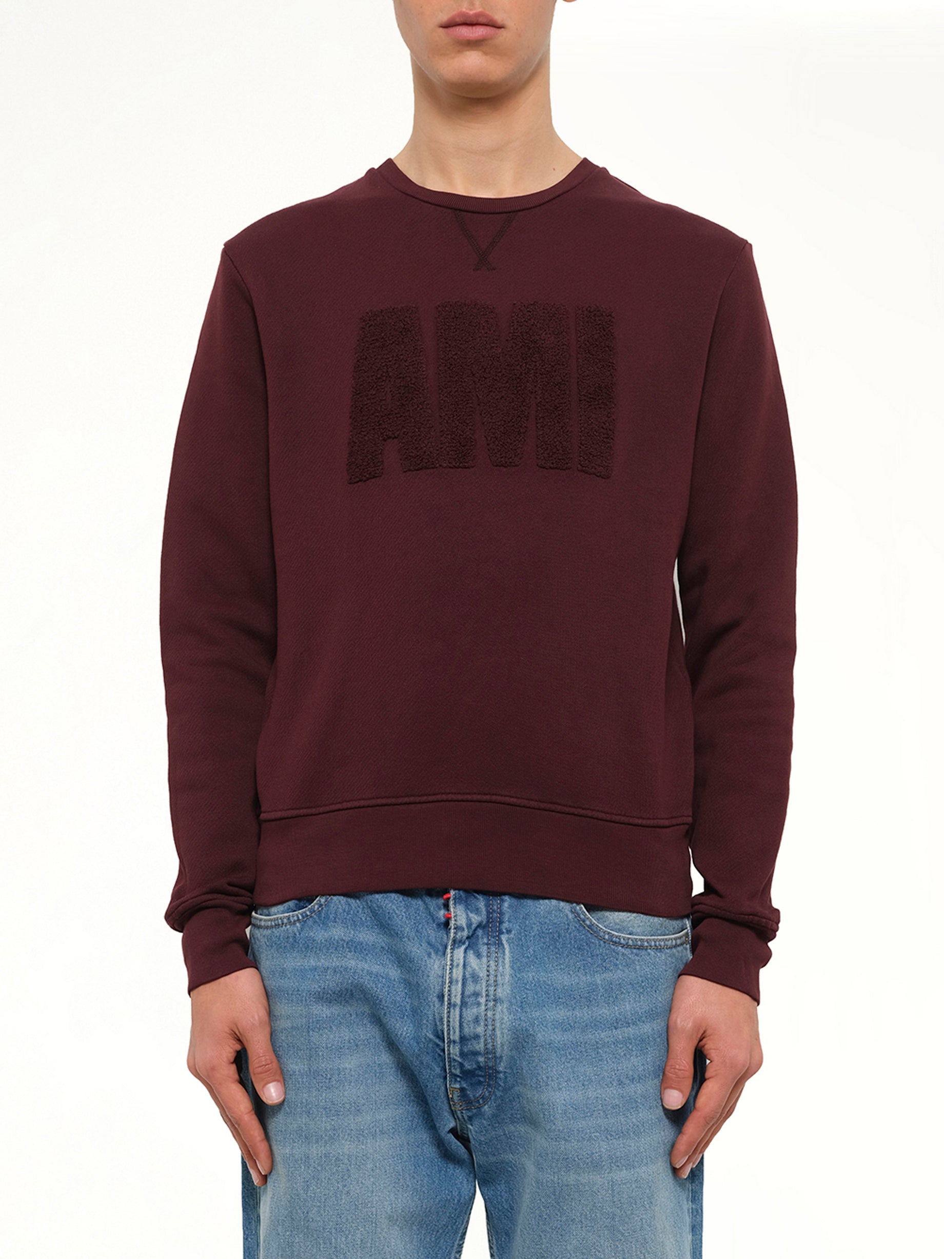 Crew Sweatshirt in Burgundy