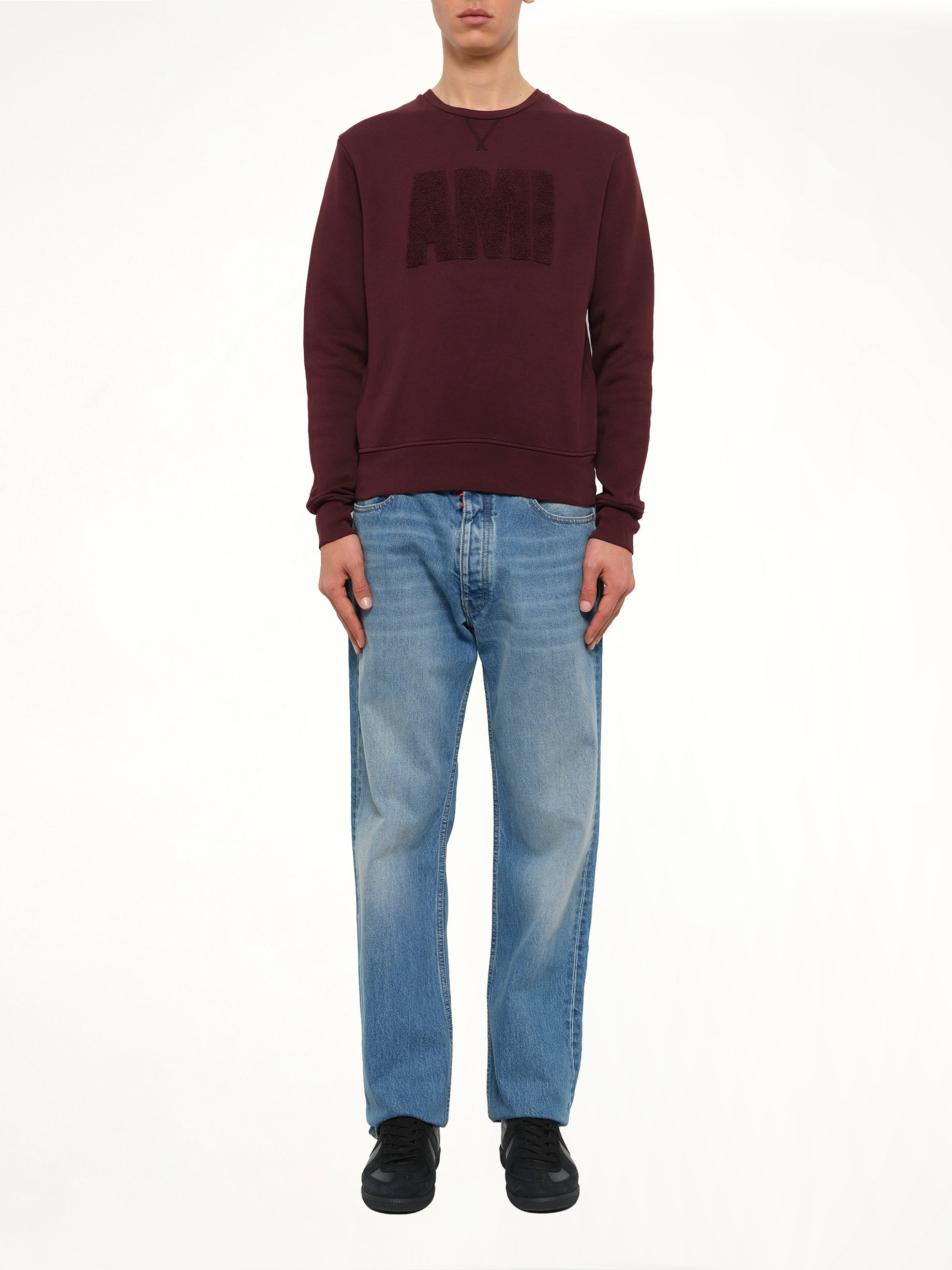 Crew Sweatshirt in Burgundy