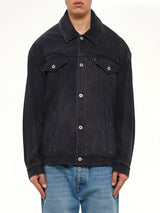 Head Drop Denim Jacket in Black