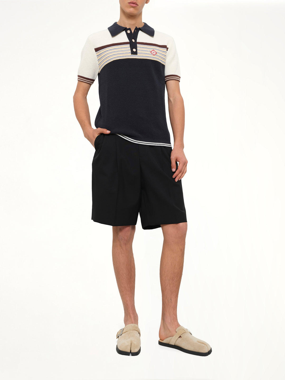 Cafe Stripe Polo Shirt in Multicolour