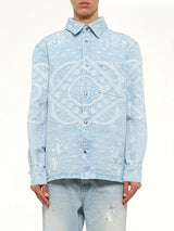 Carpet Jacquard Denim Shirt in Blue