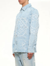 Carpet Jacquard Denim Shirt in Blue