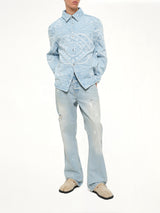 Carpet Jacquard Denim Shirt in Blue