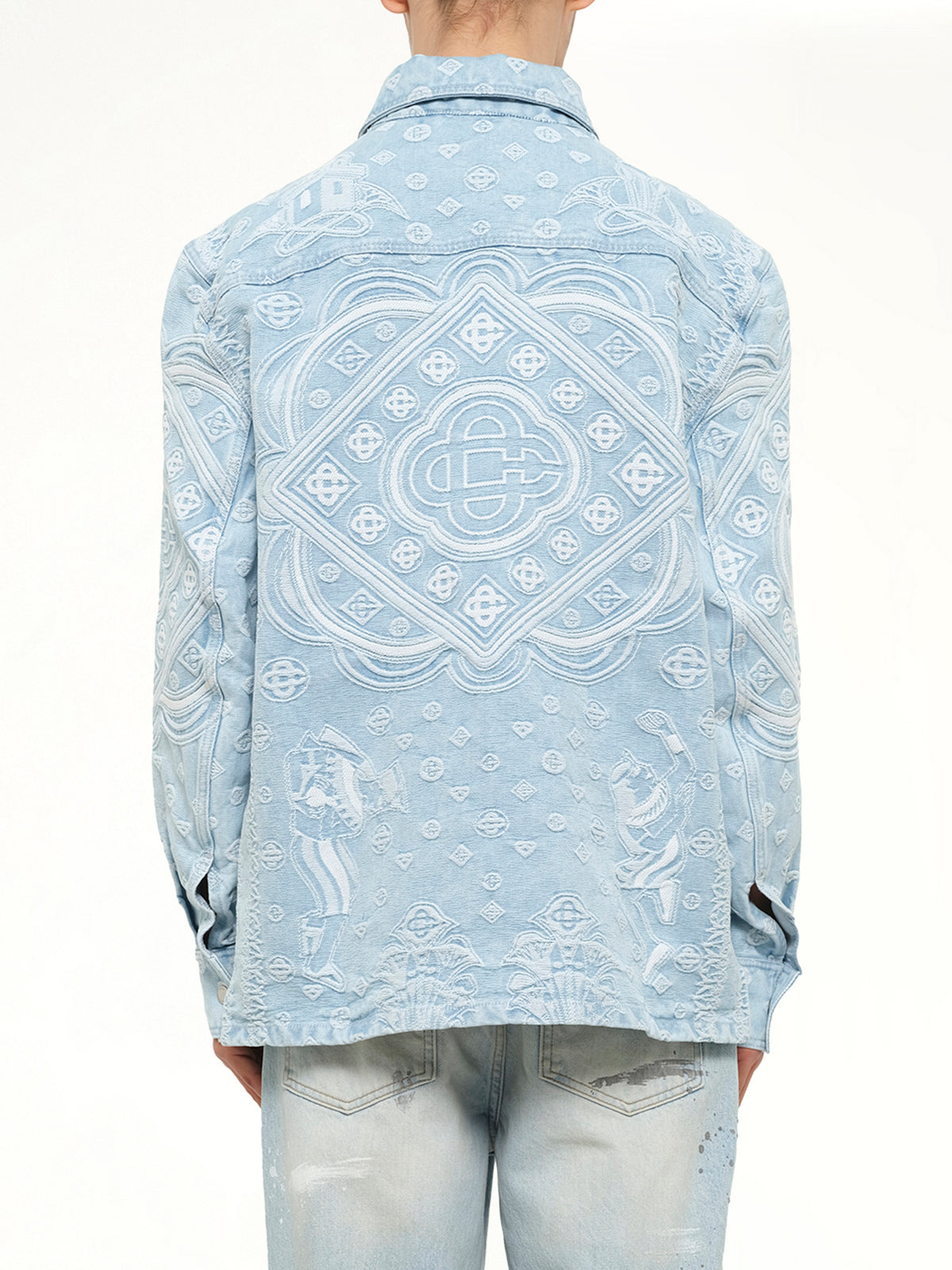Carpet Jacquard Denim Shirt in Blue