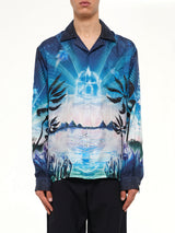 Crystal Alchemy Cuban Collar LS Shirt in Multicolour