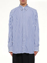 Double Sleeves Large Fit Shirt in Blue Stripe