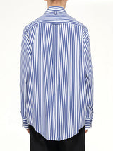 Double Sleeves Large Fit Shirt in Blue Stripe