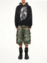 Hotheaded Riding Skull Hoodie in Black