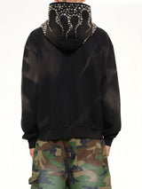 Hotheaded Riding Skull Hoodie in Black