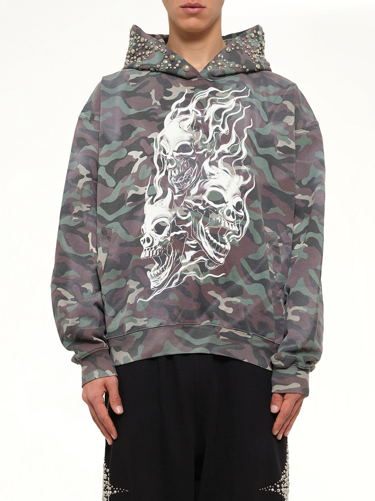 Hotheaded Riding Skull Hoodie in Camo