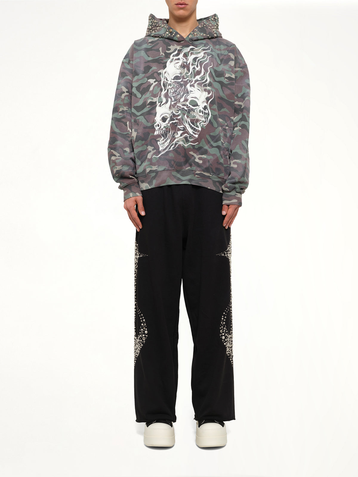 Hotheaded Riding Skull Hoodie in Camo
