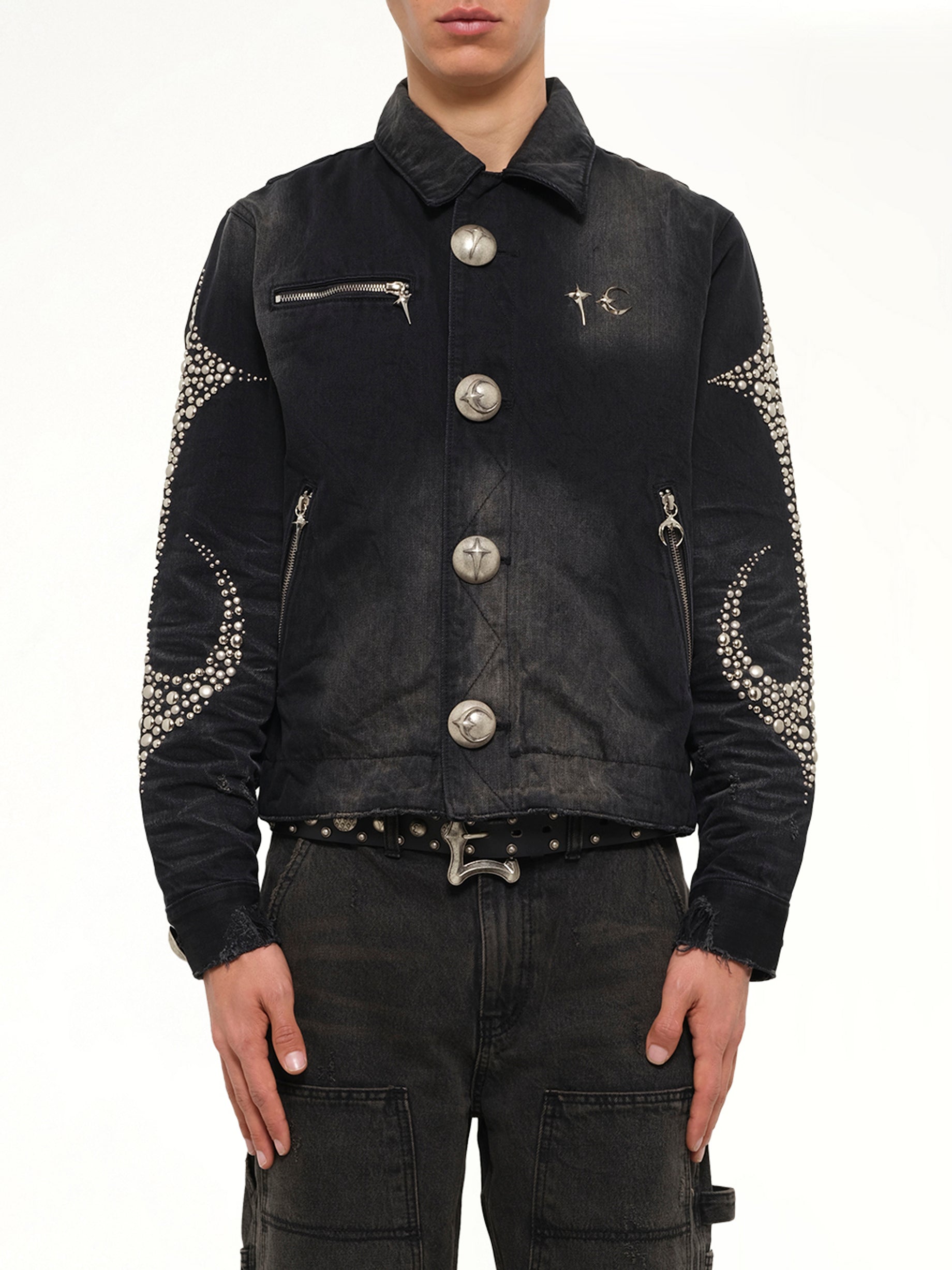 Iron Steel Focus Denim Jacket in Black