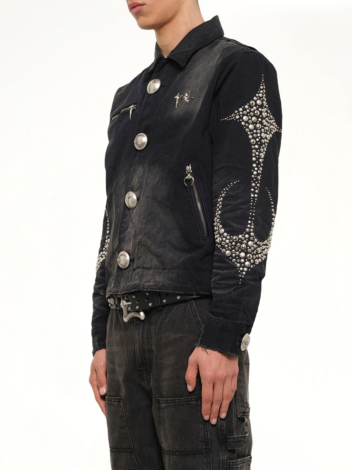 Iron Steel Focus Denim Jacket in Black