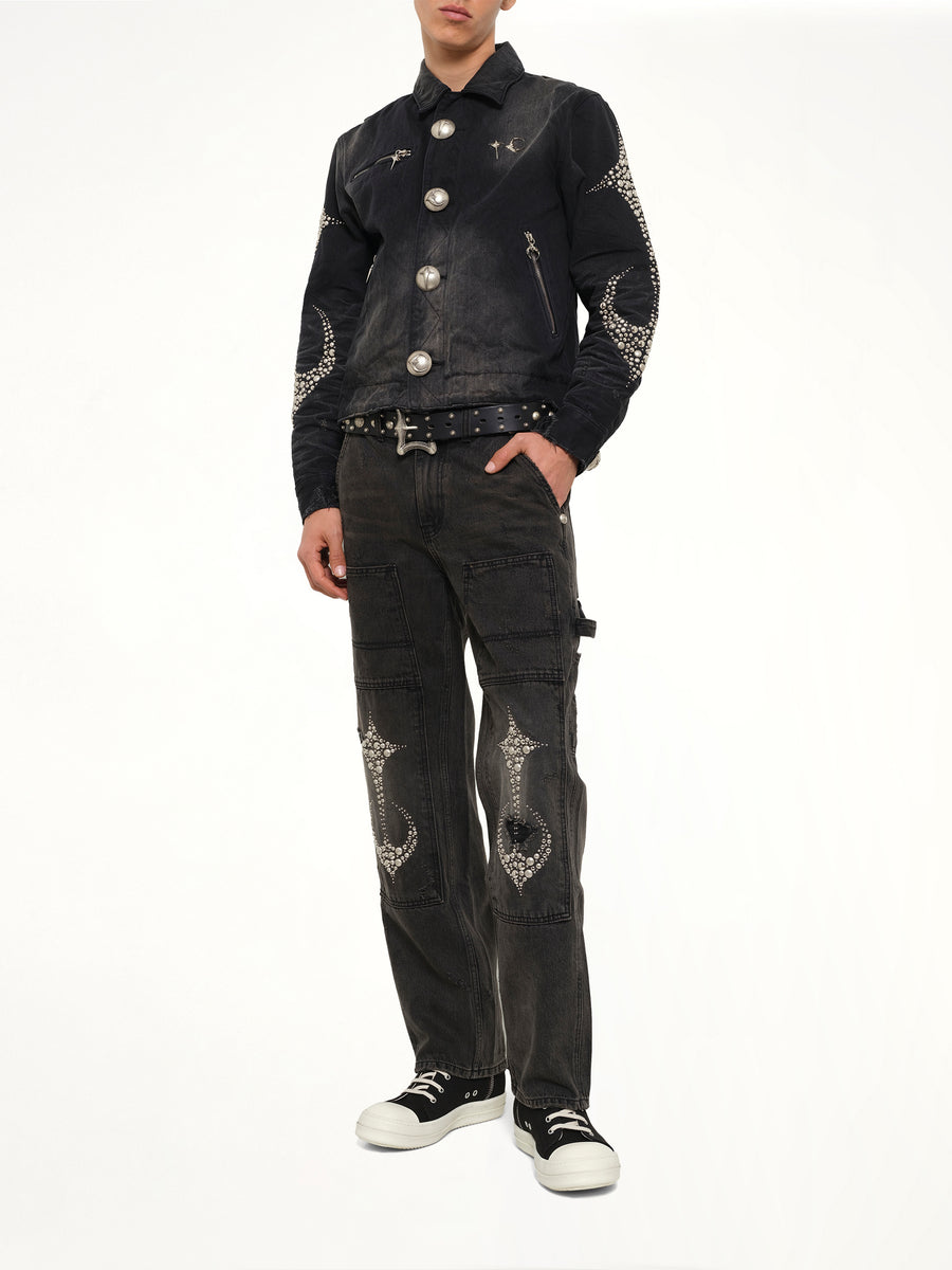 Iron Steel Focus Denim Jacket in Black
