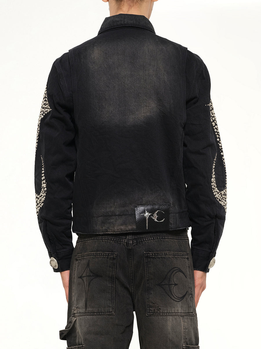 Iron Steel Focus Denim Jacket in Black