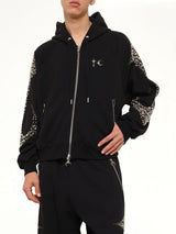 Iron Steel Focus Zip-Up Hoodie in Black