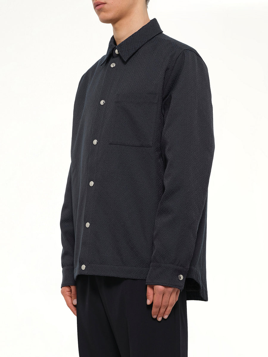 Poly Cotton Quilted Shirt in Dark Teal
