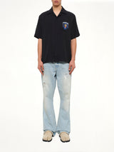 Sahara Twilight Cuban Collar SS Shirt in Black