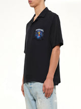 Sahara Twilight Cuban Collar SS Shirt in Black