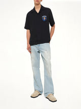 Sahara Twilight Cuban Collar SS Shirt in Black