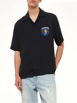 Sahara Twilight Cuban Collar SS Shirt in Black