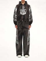 Six Riding Skull Zip-Up Hoodie in Black