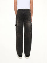 Studded Knee Carpenter Pants in Black